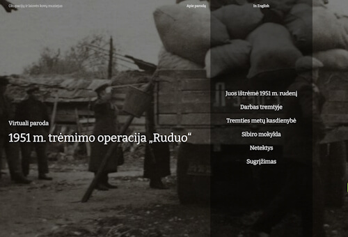 Virtuali paroda „1951 m. trėmimo operacija „Ruduo“, žmonės prie krovininės mašinos